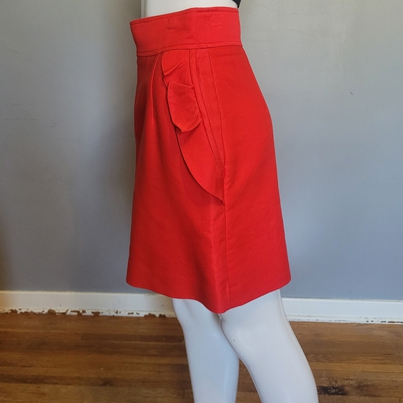 Sandro Paris Cotton Blend Skirt with Ruffled Pockets, VGUC, Size 1/ US size 4 - Picture 5 of 9